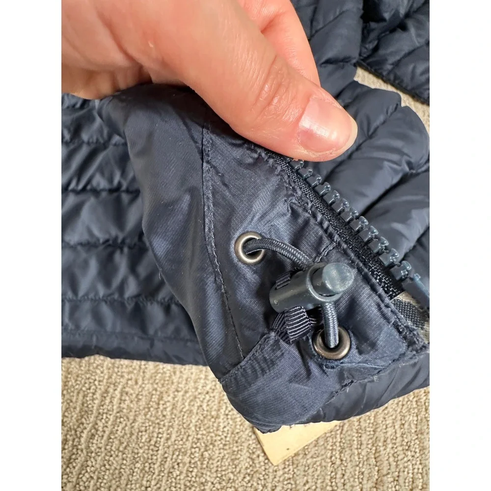 The North Face Mens Navy Blue Puffer Jacket Goose Down Insulated Full Zip M